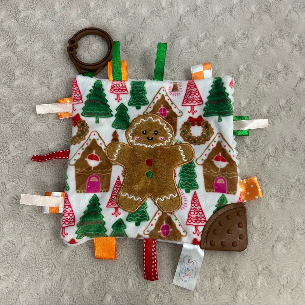 Spark Create Imagine Gingerbread Man House Baby Crinkle Toy Square Teether